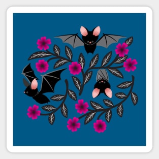 Bats and flowers Magnet